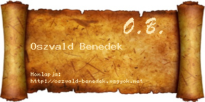 Oszvald Benedek névjegykártya